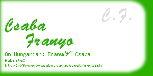 csaba franyo business card